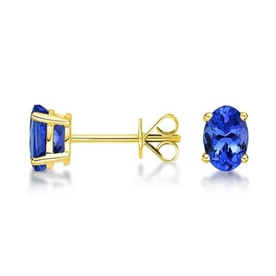 Hochzeits-Schmuck, langer Ohrring blauer Silber Rhodium des Tanzanite-Farbstein-925 überzogen