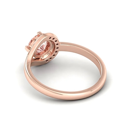 Überzog gelbes Gold S925 natürlichen birnenförmigen rosa Tourmaline-Ohrring-Halo CZ