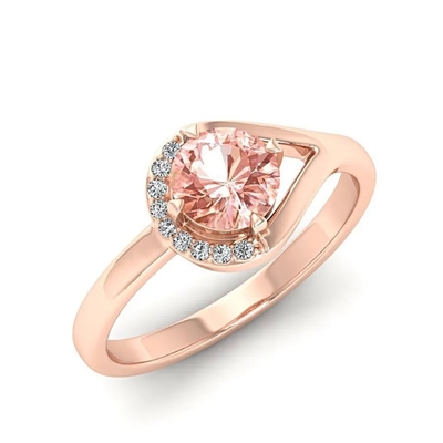 Überzog gelbes Gold S925 natürlichen birnenförmigen rosa Tourmaline-Ohrring-Halo CZ
