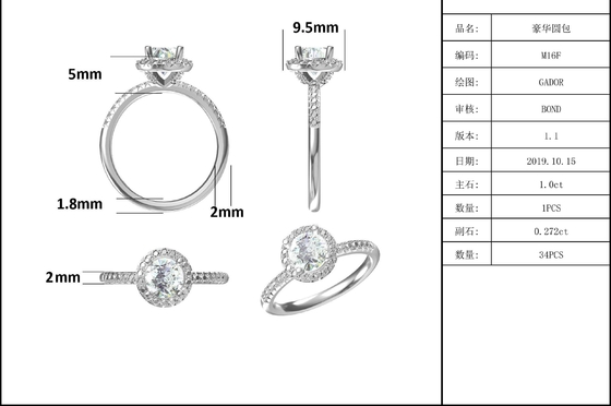 925 Sterling Silver Jewelry Diamond Moissanite-Verlobungsringe ringsum geformten köstlichen Band-Ring