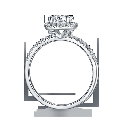 925 Sterling Silver Jewelry Diamond Moissanite-Verlobungsringe ringsum geformten köstlichen Band-Ring