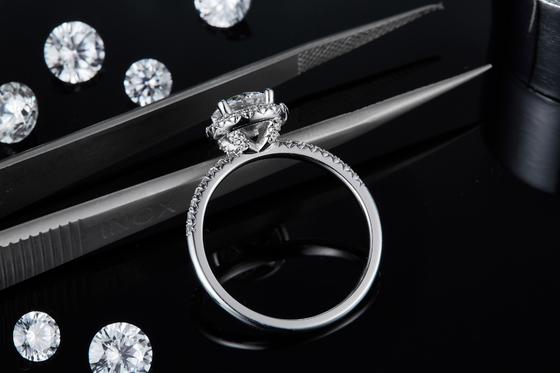 925 Sterling Silver Jewelry Diamond Moissanite-Verlobungsringe ringsum geformten köstlichen Band-Ring