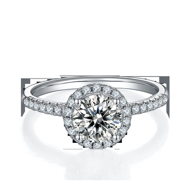 925 Sterling Silver Jewelry Diamond Moissanite-Verlobungsringe ringsum geformten köstlichen Band-Ring