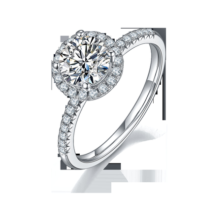 925 Sterling Silver Jewelry Diamond Moissanite-Verlobungsringe ringsum geformten köstlichen Band-Ring