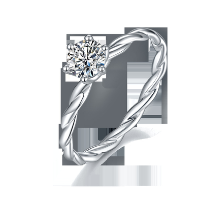 Moissanite-Verpflichtung für Frauen-Ring Set Diamonds And Sapphire-Hochzeits-Band-Weißgold pflastern