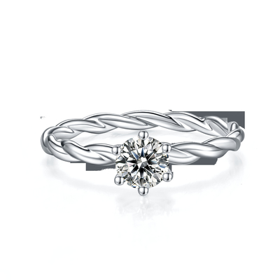 Moissanite-Verpflichtung für Frauen-Ring Set Diamonds And Sapphire-Hochzeits-Band-Weißgold pflastern