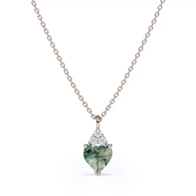 Silberne rohe einfache Grün-Moss Crystal Agate Jewelry Complete Wedding-Halskette der Geldstrafen-925 für Verkauf