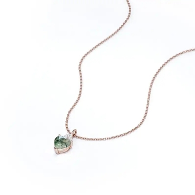 Silberne rohe einfache Grün-Moss Crystal Agate Jewelry Complete Wedding-Halskette der Geldstrafen-925 für Verkauf