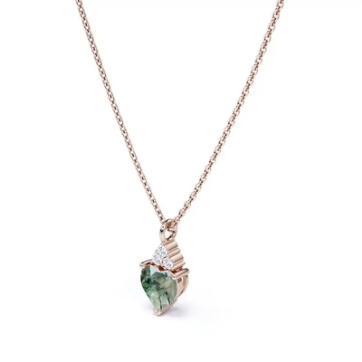 Silberne rohe einfache Grün-Moss Crystal Agate Jewelry Complete Wedding-Halskette der Geldstrafen-925 für Verkauf