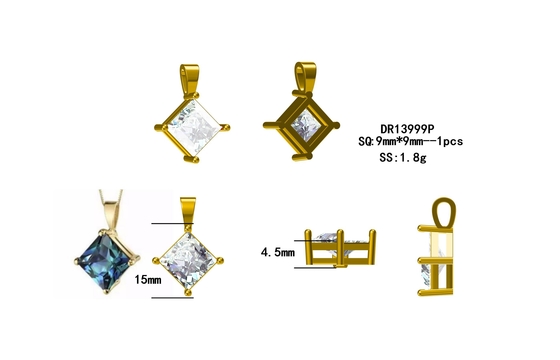 Gold überzog en gros 925 Sterling Silver Jewelry Fashion Women, Halsketten-, dielabor Alexandrite-Steinanhänger herstellte