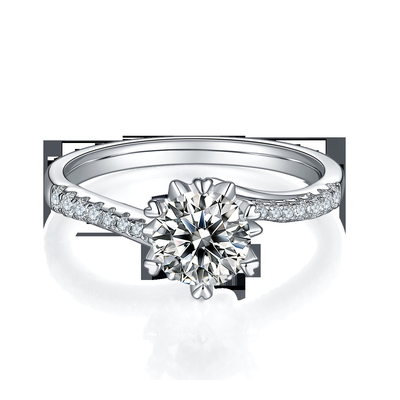 1.30CT weiße Moissanite und Sapphire Platineve Diamonds Jewelry-Verpflichtungs-Frauen schellen