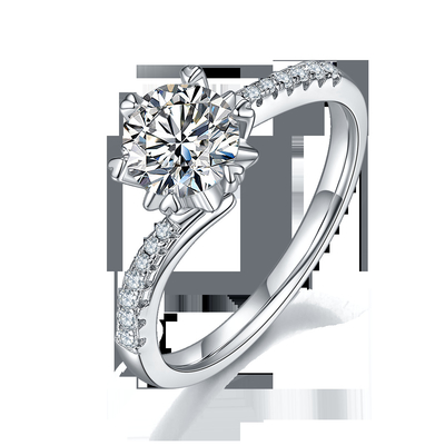 1.30CT weiße Moissanite und Sapphire Platineve Diamonds Jewelry-Verpflichtungs-Frauen schellen