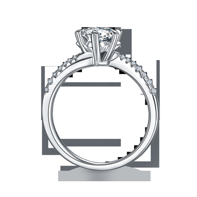 1.30CT weiße Moissanite und Sapphire Platineve Diamonds Jewelry-Verpflichtungs-Frauen schellen