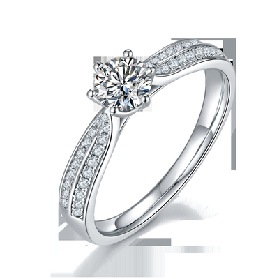 Minimalist entwirft Schmuck des Gold9k, Moissanite 925 silberner Ring Set