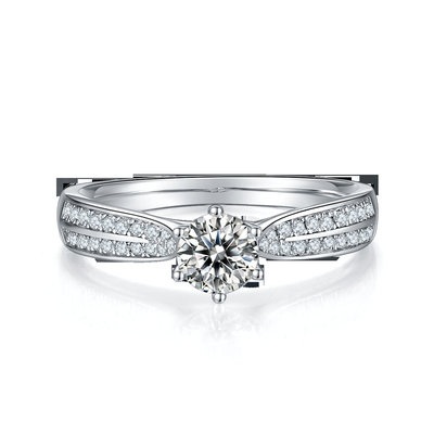 Minimalist entwirft Schmuck des Gold9k, Moissanite 925 silberner Ring Set