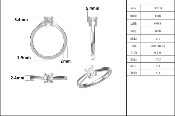 Einzigartige S925 Ost-Westeinstellung Emerald Cut Moissanite Wedding Engagement Ring Modern