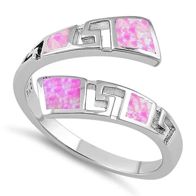 925 mit Muster Sterling Silver Greeks Inifinity   Laboropalband-Ring roher Opal Jewelry