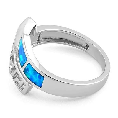 925 mit Muster Sterling Silver Greeks Inifinity   Laboropalband-Ring roher Opal Jewelry