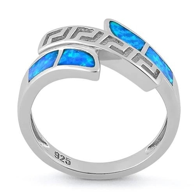 925 mit Muster Sterling Silver Greeks Inifinity   Laboropalband-Ring roher Opal Jewelry