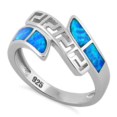 925 mit Muster Sterling Silver Greeks Inifinity   Laboropalband-Ring roher Opal Jewelry