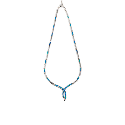 925 mit einzigartigem Muster Sterling Silver Greeks entwirft Opalwindungs-runde Halskette Bule