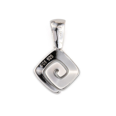 925 Sterling Silver Hawaiian Natural Retro blauer Opal Greek Key Meandros Luxury Anhänger für Frauen