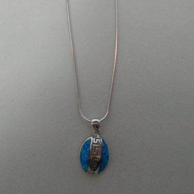 Schlüsselentwurf Meandros Opal Pendant Necklace With 925 Sterling Silver