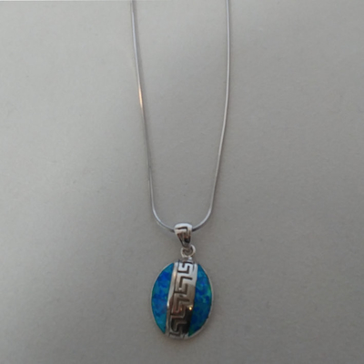 Schlüsselentwurf Meandros Opal Pendant Necklace With 925 Sterling Silver