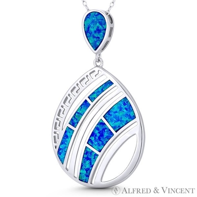 Tröpfchen-Schlüssel-Charme griechischer Opal Jewelry 47x27mm 925 Sterling Silver Rhodium
