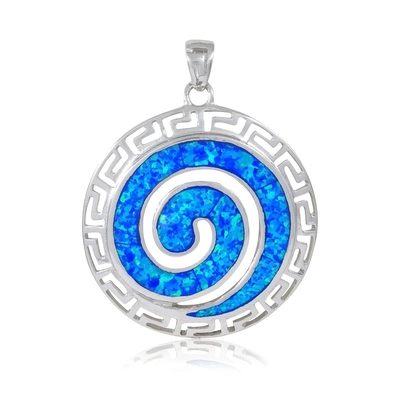 Tröpfchen-Schlüssel-Charme griechischer Opal Jewelry 47x27mm 925 Sterling Silver Rhodium