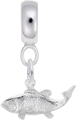 925 Sterling Silver Fish Charm Dangle-Perlen für Armbänder u. Halsketten