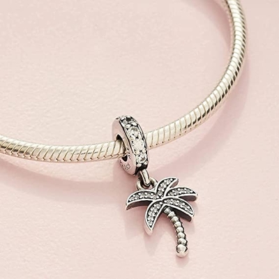 Chili Jewelry Coconut Palm Tree mit Sonnenbrille-Feiertags-Strand bezaubern kompatibles mit Pandora Charms Bracelets