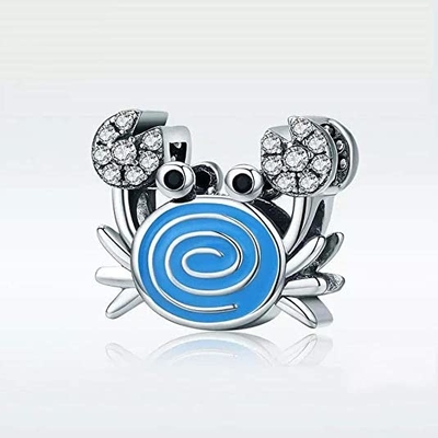 Blaues Meerjungfrau-Endstück u. Shell Pearl Charm 925 Sterling Silver Ocean Charm Beads für Armband u. Halskette