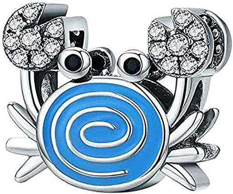 Blaues Meerjungfrau-Endstück u. Shell Pearl Charm 925 Sterling Silver Ocean Charm Beads für Armband u. Halskette