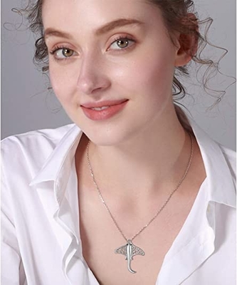 Damenbaum 925 Halskette Sterling Silver Stingray Necklace Mantas Ray Turtle Dolphin Charm Tortoise