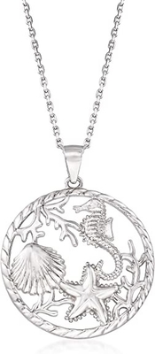 Damenbaum 925 Sterling Silver Stingray Necklace Manta Ray Turtle Dolphin Charm