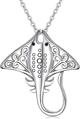 Damenbaum 925 Sterling Silver Stingray Necklace Manta Ray Turtle Dolphin Charm