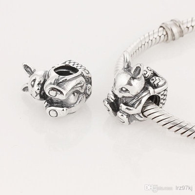 Trägheits-Schmetterlings-feenhaftes Herz der Armband-BISAER 925 Sterling Silver Charms Cat Dog baumeln