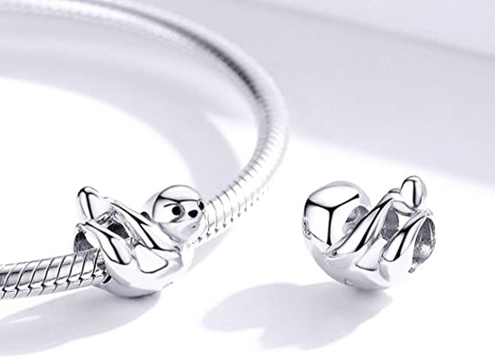 Trägheits-Schmetterlings-feenhaftes Herz der Armband-BISAER 925 Sterling Silver Charms Cat Dog baumeln