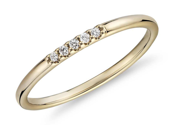 Ring Gold2mm 0.05ct 5pcs 9K mit natürlichem Diamanten für Verpflichtung ODM