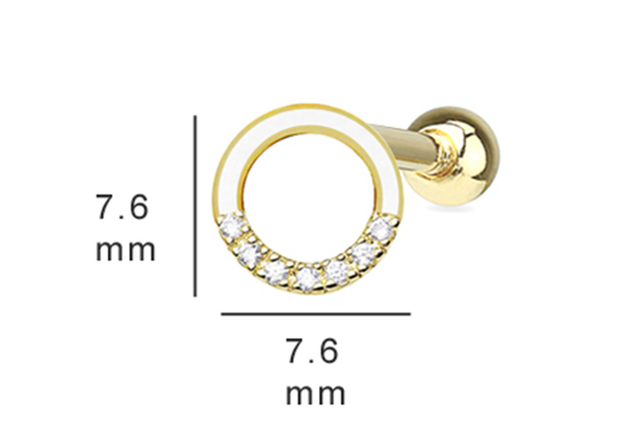Gold Diamond Cartilage Earrings, durchbohrendes Ohrringe Soem 0.126ct 14k des Schnecken 14pcs