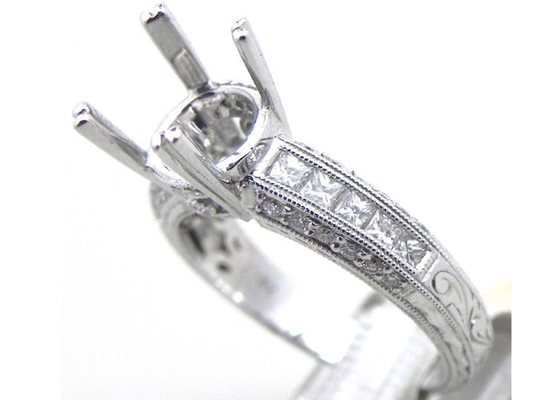 Schmuck-Ring ODM Durchmessers 3x3mm halb Berg-1.08Ct für Weißgold-Material der Verpflichtungs-18k