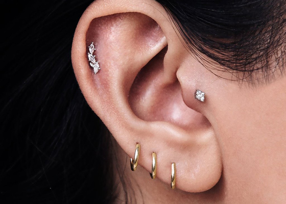 Helix, der Gold14k clicker für Knorpel Tragus 16g-40g durchbohrt