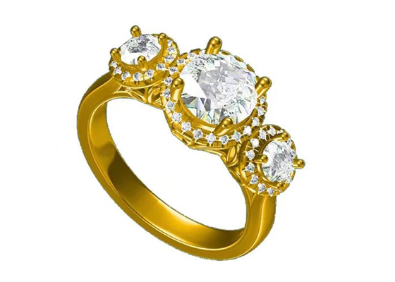 Stein-Diamond Engagement Ring Prong Setting Art RD7MM des Halo-2.1ct 3