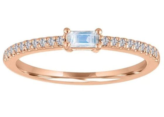 Blaues Moonstones 9K Gewicht 0.20ct Golddes ring-5×2.5MM für Verpflichtung
