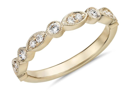 9K 0.13ct Gold- und Diamond Stacking Ringss 1.5MM witdth Rundschnitt ODM