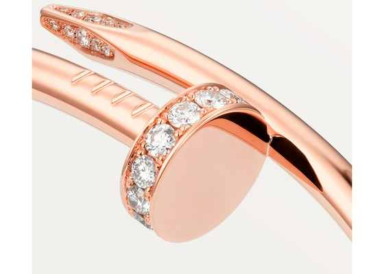 Schmuck-Rose Gold Bangles 3.5mm gediegenen Golds 0.59ct 18K wideth ODM