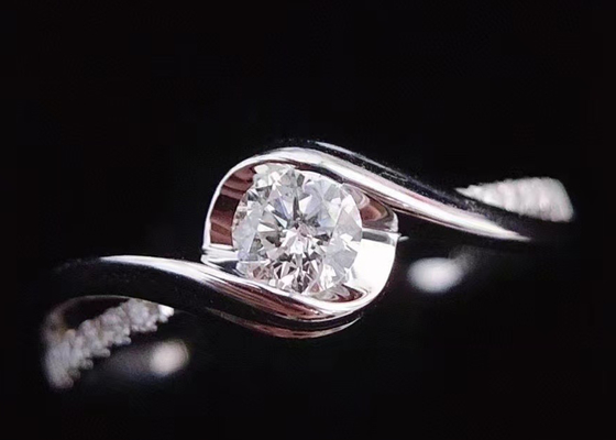 Wirkliches Diamond Jewellery Ring 14K Weißgold des Rundschnitt-0.46ct materielles ODM