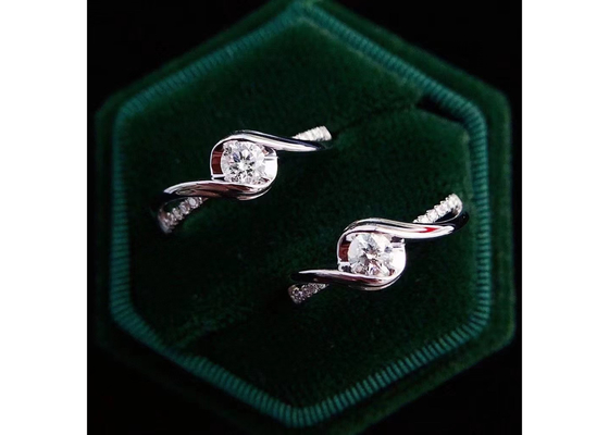 Wirkliches Diamond Jewellery Ring 14K Weißgold des Rundschnitt-0.46ct materielles ODM