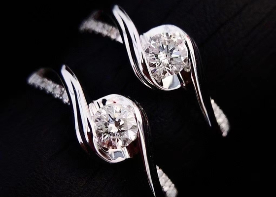 Wirkliches Diamond Jewellery Ring 14K Weißgold des Rundschnitt-0.46ct materielles ODM